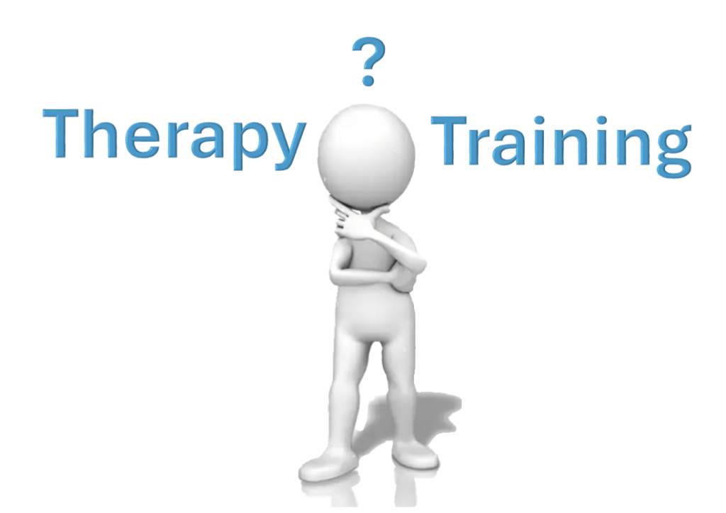 Person confused between Therapy and Training